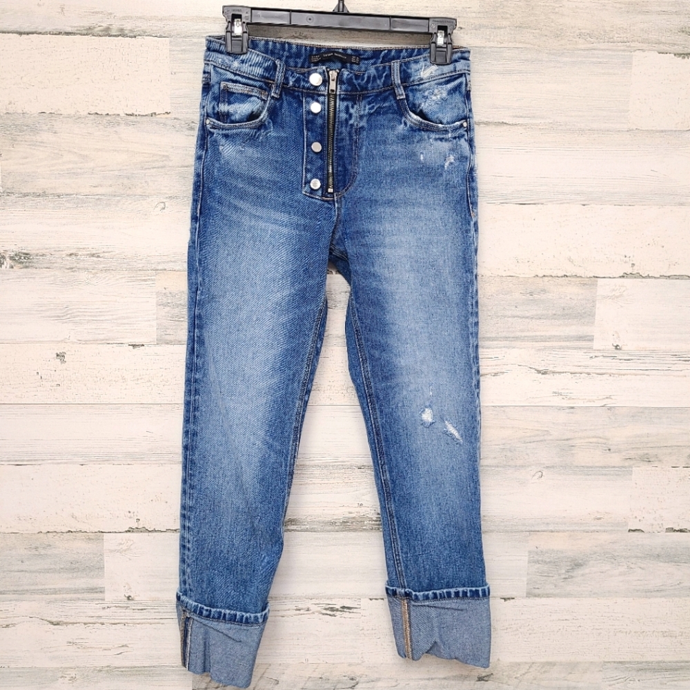 Zara Trafaluc Button Zip Jeans